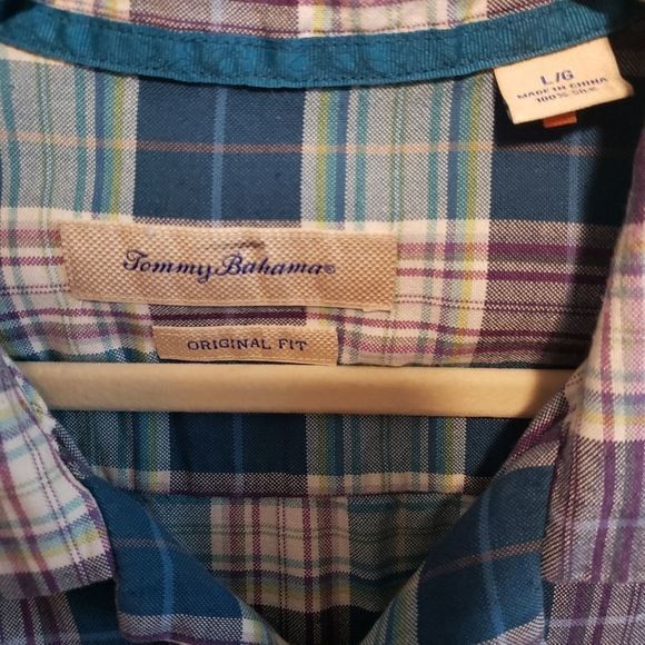 Tommy Bahama Men's Plaid Short Sleeve Lightweight‎ Button-up Size  Large - Picture 3 of 3